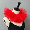 Victoriaanse Stijlen Afneembare Gaas Nepkraag voor Peuter Meisje 3 Lagen Tule Nekkraag Sjaal Capes Clown Cosplay Choker