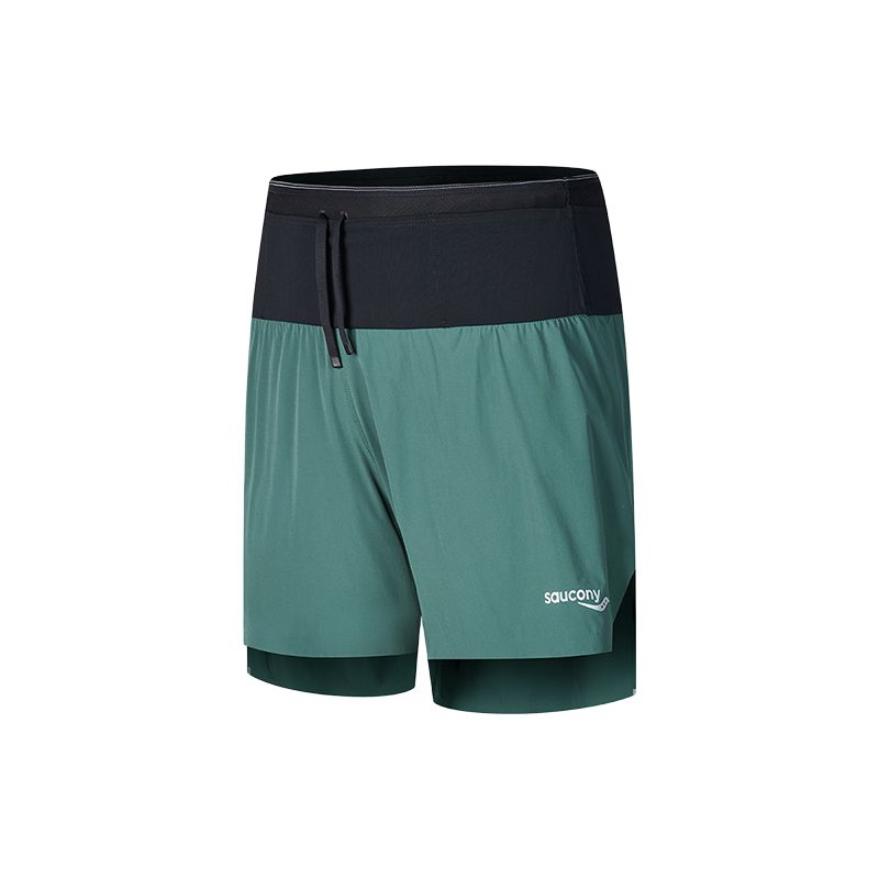 Saucony Mens Training Series Ultra Lightweight Breathable Single Layer Five-Point Casual Shorts Men shorts Deep-Forest-Green SO2259DP31T-GE175