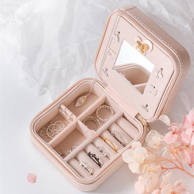 Kleine Reise-Schmuck-Organizer-Box, Kosmetik-Make-up-Organizer, Schmuckschatulle, Ohrringe, Aufbewahrungsbox, Sarg, Etui, Behälter
