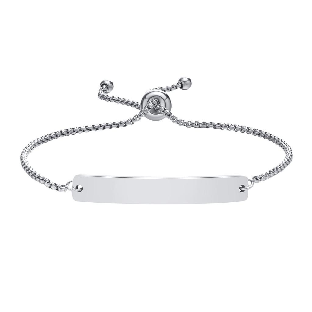 Stainless Steel Adjustable Curved Plate Bracelet for Women