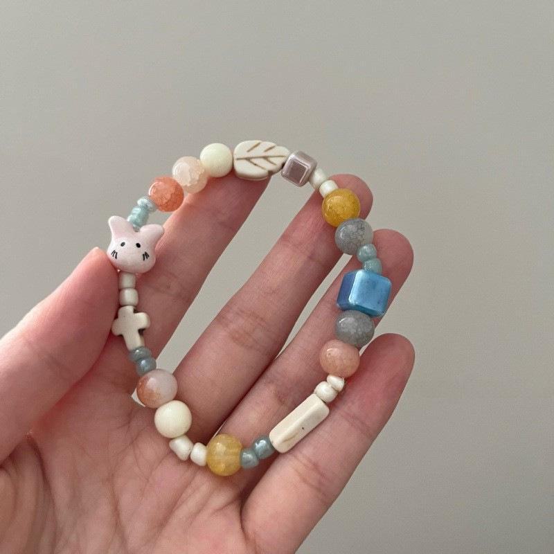 2025 Popular Retro Hand-Woven Chinese Bracelet: Women's Stone Mountain Jewelry