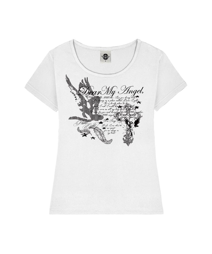 PRIMATE Dear Angel Women'S U-Neck Slim Fit Short Sleeve T-Shirt 8 Colors