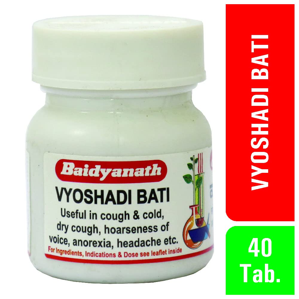Baidyanath Vyoshadi Bati Tablets Pack Of 3 For Cold Relief And Respiratory Comfort 40 Tablets Each