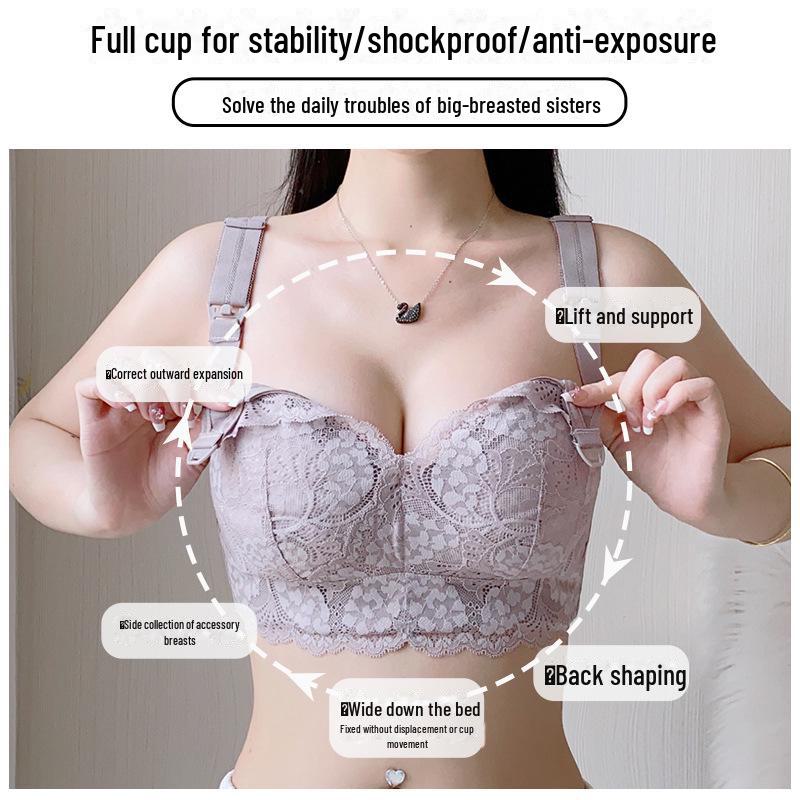 Women's Large Size Nursing Bra: Front Buckle, Anti-Sagging, Wire-Free, Supports Side Breasts