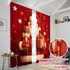 2pcs,2D Plane Printing Contemporary Curtains Santa and Gifts Versatile 100% Polyester (without Rod) Room Decor for Bedroom