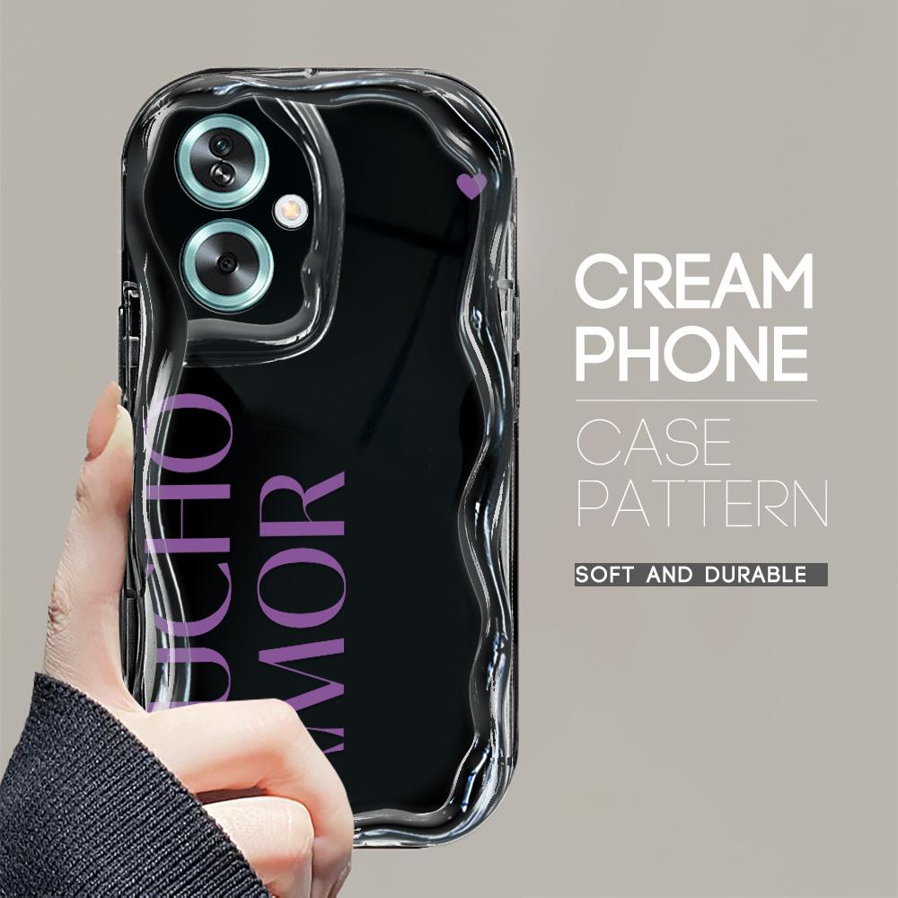 

Милый мультяшный узор, кремовая текстура, мягкий силиконовый чехол с волнистыми краями, чехол для телефона для OPPO Reno Realme OPPO A3X 4G