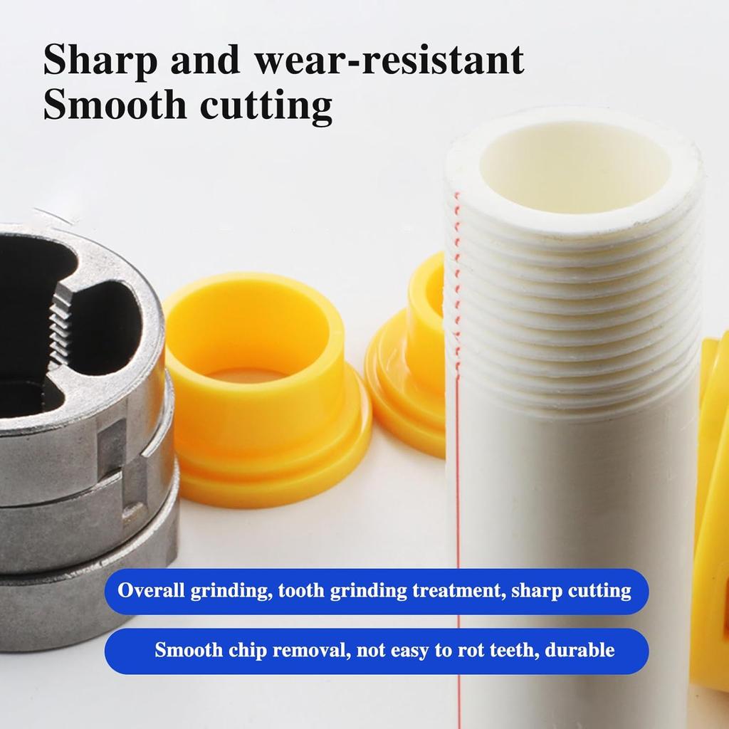 PVC Thread Maker Tool for Electric Drill - Plastic Pipe Tap Die Set with 3 Dies,1/2", 3/4", 1", Electric Drill Water Pipe Threader Plumbing Tool for