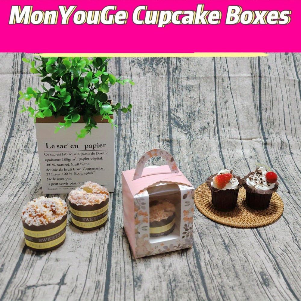 20 Scatole Individuali per Cupcake con Finestra Trasparente Contenitore Portacupcake Cupcake Muffin Biscotti Pasticcini Matrimoni Compleanni Feste