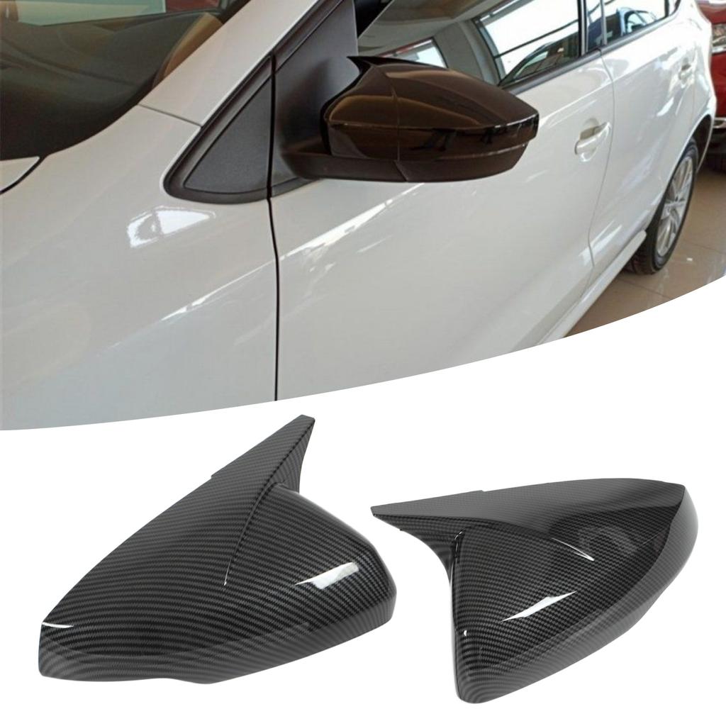 Pair Rr View Mirror Protective Covers Left Right Snap In Replacement for MK6 2018+(Glossy Black )