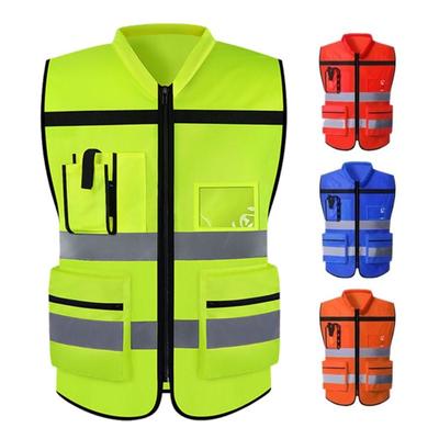 Pánská Dámská S Kapsami Reflexní Bezpečnostní Vesta Reflexní Vesta Bezpečnostní Vesta Se Zipem Vysoce Viditelná Vesta Outdoorové Sporty