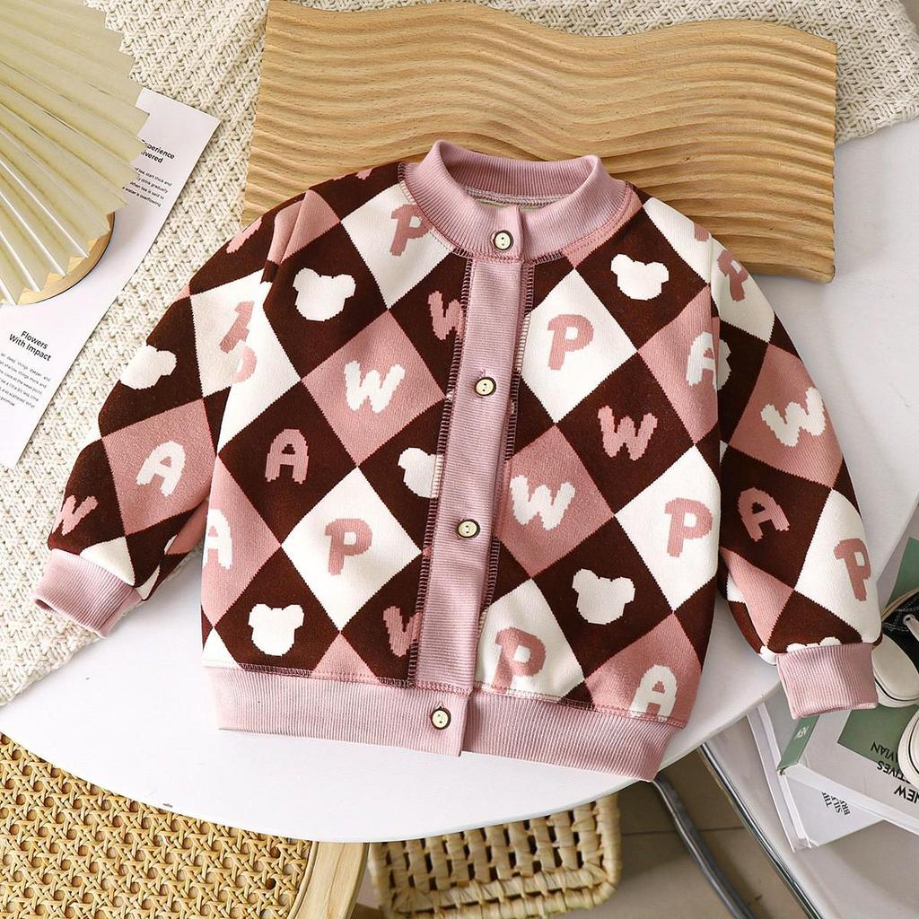 Kinder Fleece-gefütterter Strick-Hoodie - Warmer Herbst-/Winter-Pullover für Jungen & Mädchen