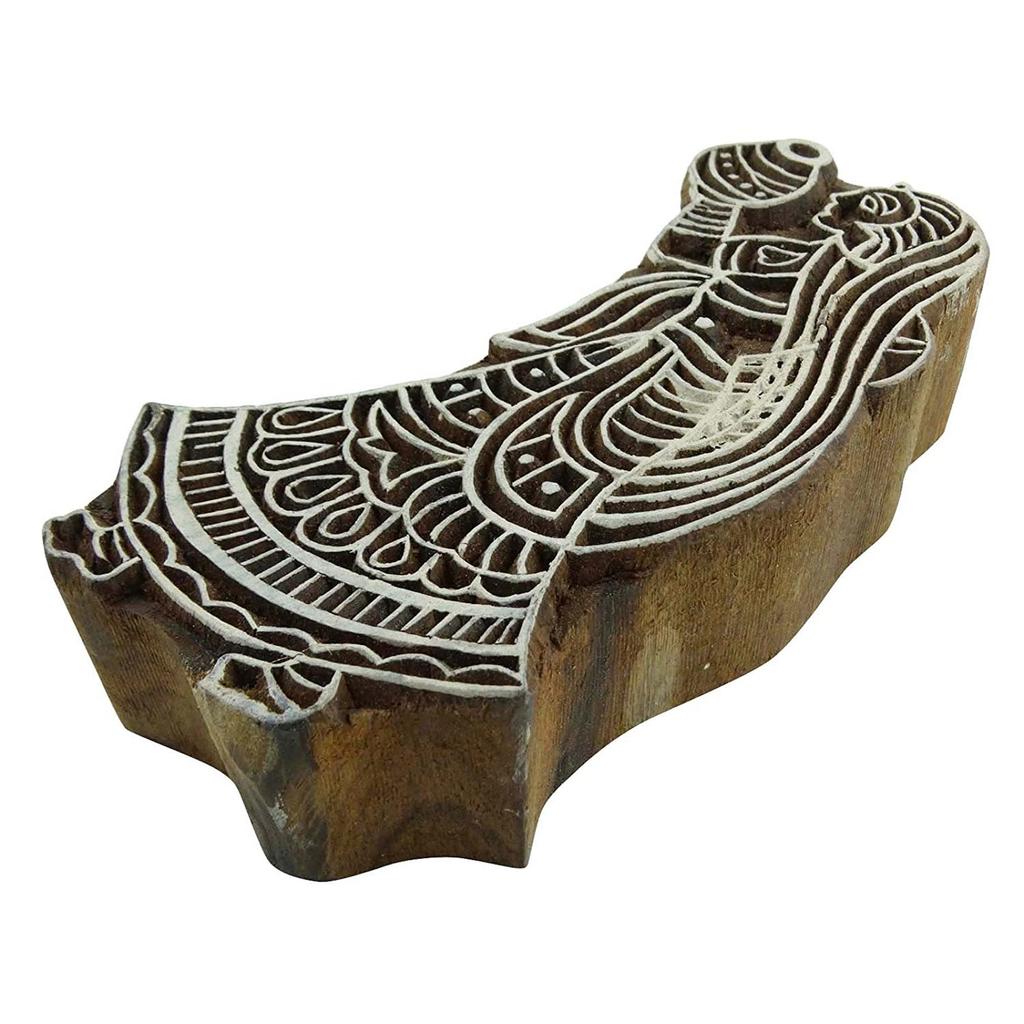 Indian Women Stamps Wooden Stamp Decorative Wood Hand Carved Printing Block