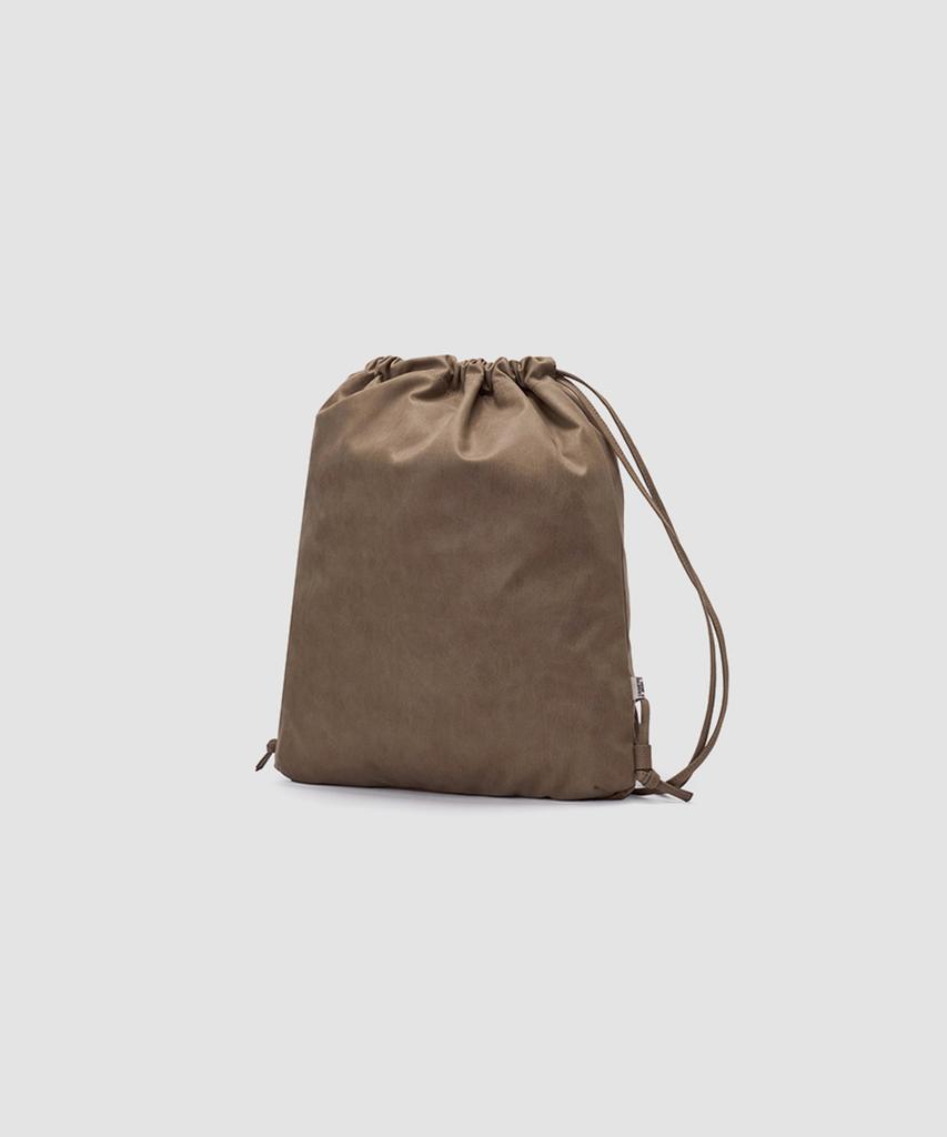 Symmetricpercent Faux-Leather String Bag / Brown
