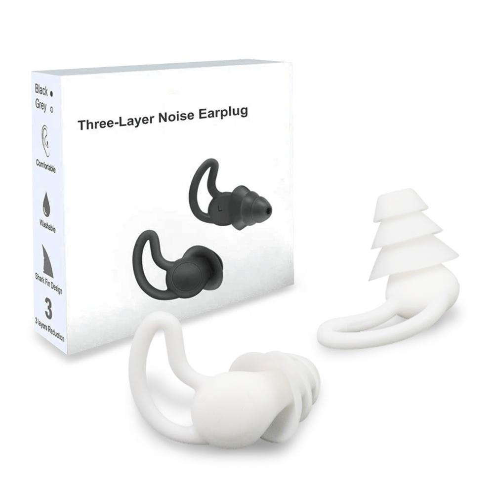 Skin- Friendly Reusable Silicone Earplugs Shark Fin Hearing Protection Noise Cancelling Sleep Waterproof Comfortable Ear Plugs Silicone зелёный