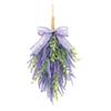 Simulated Artificial Lavender Bow Wall-mounted Purple Home Door Hanging with Green Plant Decoration On The Door Header