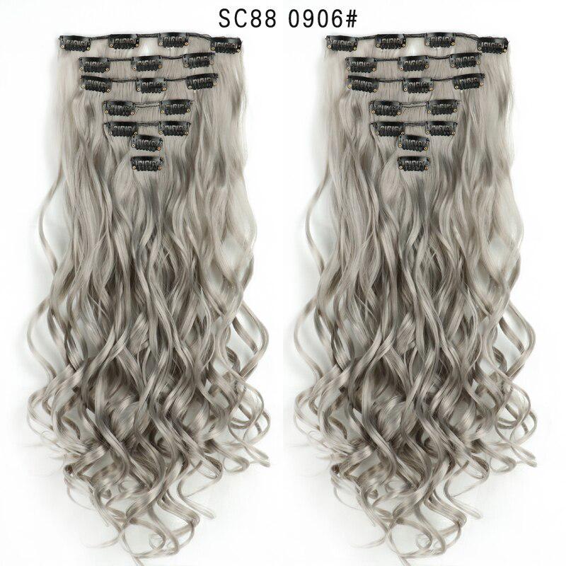 

22 Синтетические длинные волосы для наращивания волос, 7 шт. / Компл., 16 зажимов, зажимы для наращивания волос из высокотемпературного волокна