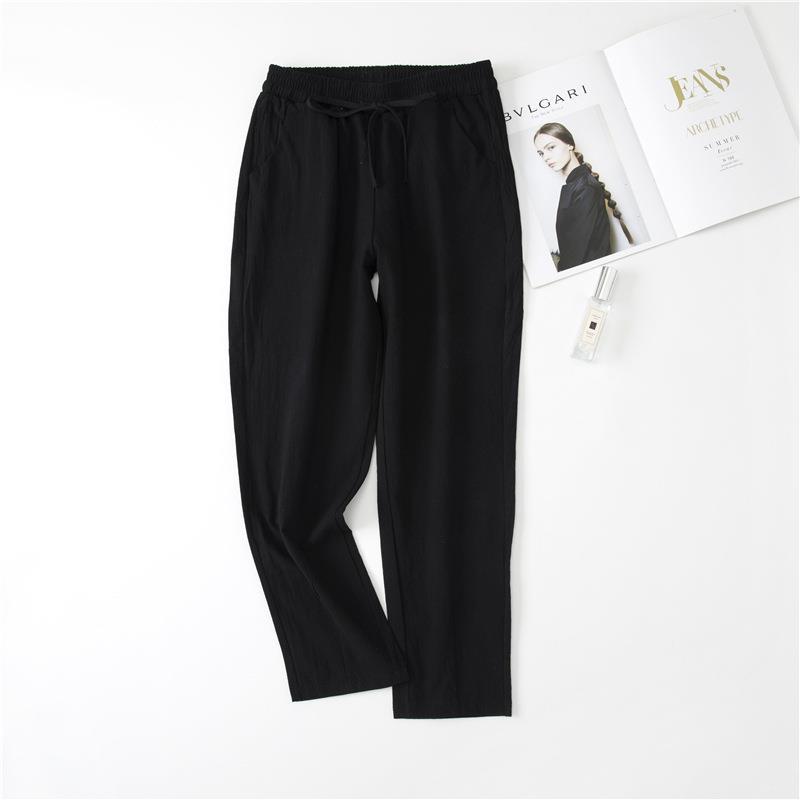 Herrenhose aus Baumwolle und Leinen, Sommer, dünner Stil, neue lässige Haren-Hosen, lockere gerade Hose, Arbeitskleidung