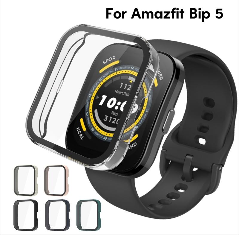 Anti-Scratch Smartwatch Housing 9H Tempered Glass Film Hard PC Cover for Bip 5 Screen Bumpers Shell Protector Shockproof