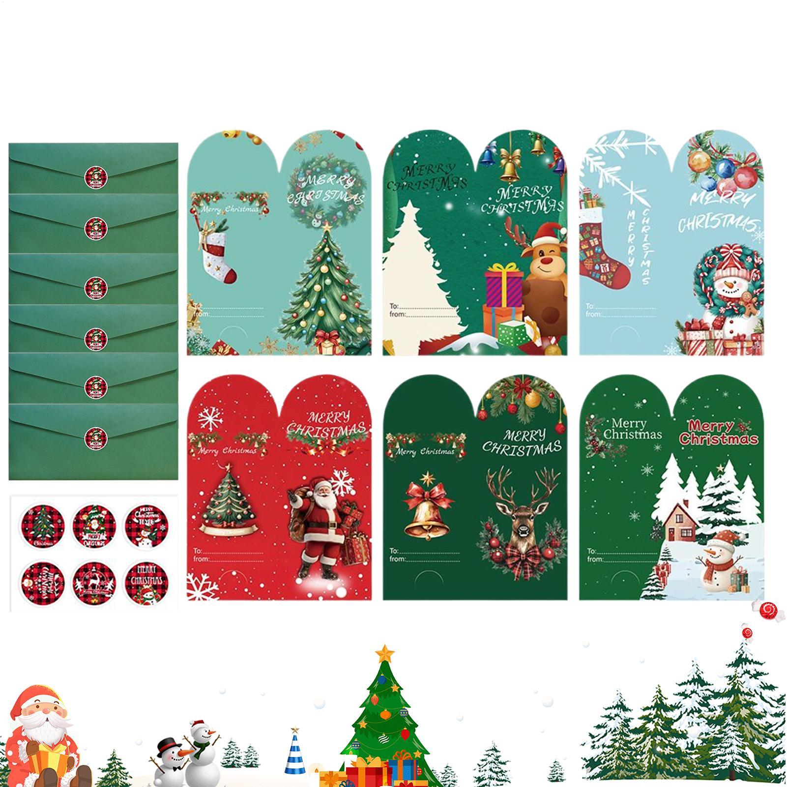 

6pcs Christmas Card Set 6-Pattern Funny Christmas Card Greeting With Envelopes And Stickers For Giving Christmas Gift Cards China Mainland