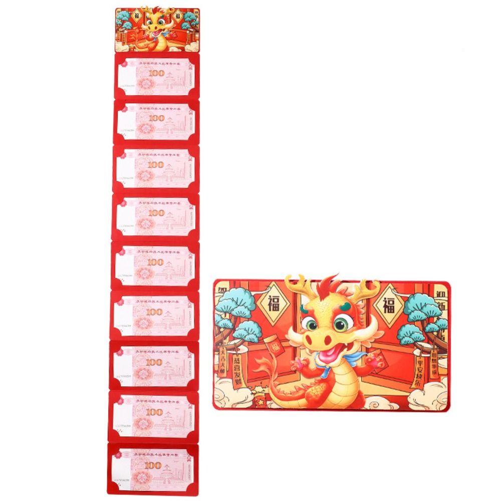 Cute Zodiac Dragon Red Envelope National Style Cartoon Red Bag Folding Red Packet  Festival Gift