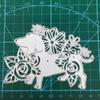 Short Legged Puppy Design with Small Flowers Metal Cutting Dies DIY Scrapbooking Embossing Stencil Paper Craft Album Template