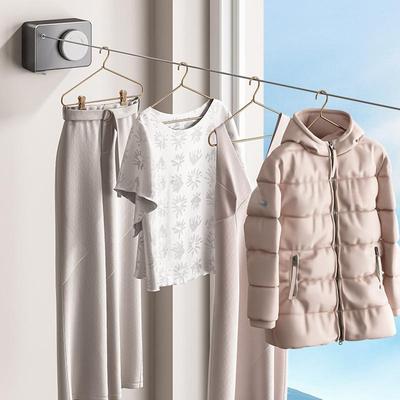 Invisible Clothes Household Small Multipurpose Clothesline Drying Rack Wall Rope For Drying Clothes Retractable Clothesline White/Black/Grey