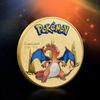 8Pcs/set Gold Pokemon Coins Pikachu Anime Commemorative Coin Charizard Golden Round Metal Coin Perfect Toys Beautiful Design
