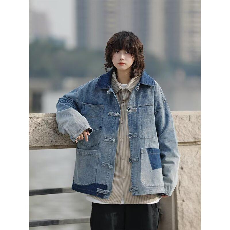 A Yu Dai Spring and Autumn Japanese Style Retro Underwear Striped Long-Sleeved Shirt Men's Loose Preppy Brushed Shirt Coat Women's Fashion