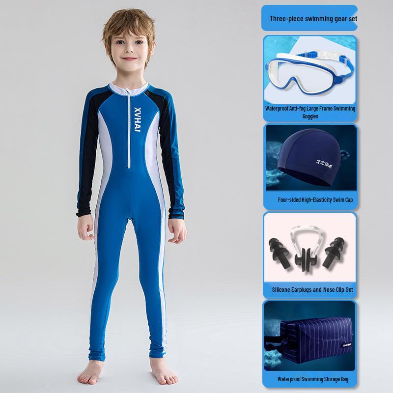 Jongens Sneldrogend Lange Mouwen Zonbescherming Snorkelen Surfen Zwempak