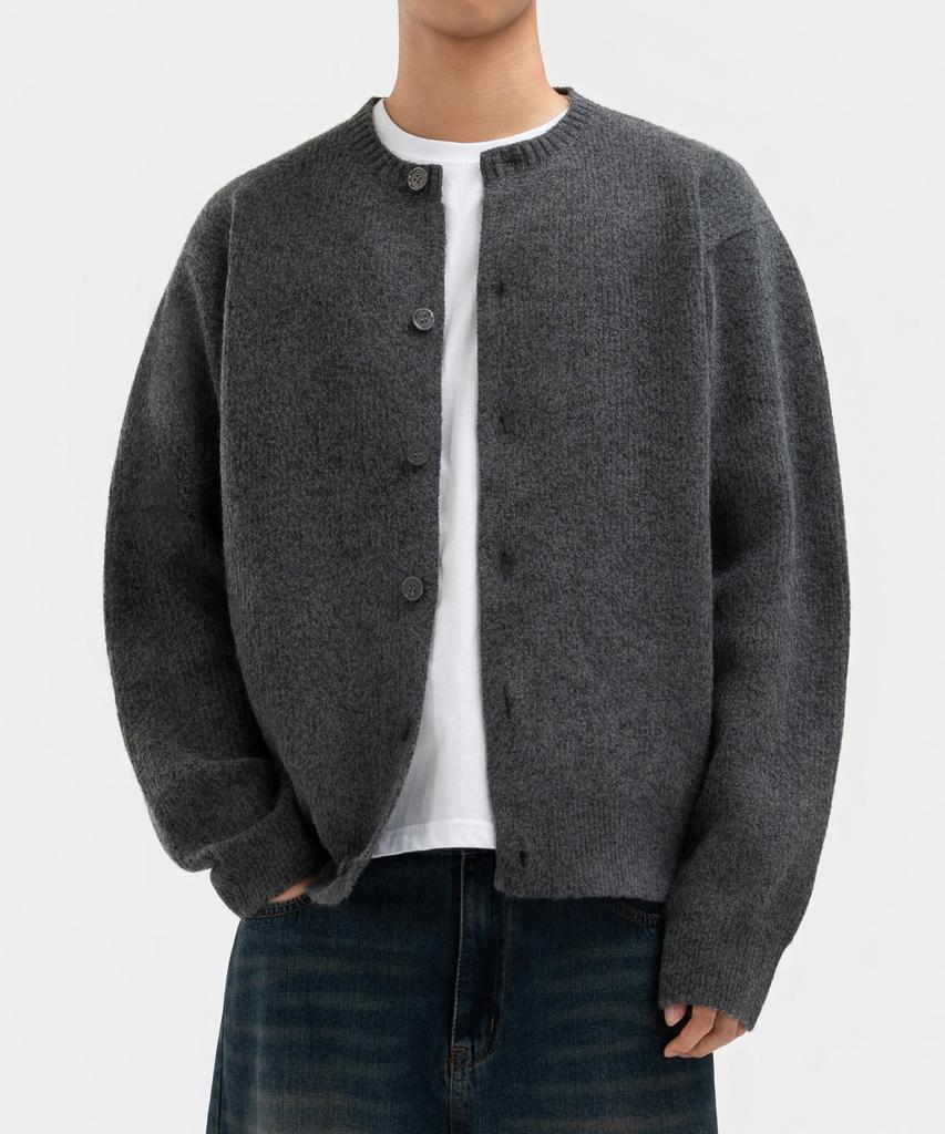 Underoff [2Pack] Semi-Oversized Crop Fit Round Cardigan 5 Colors