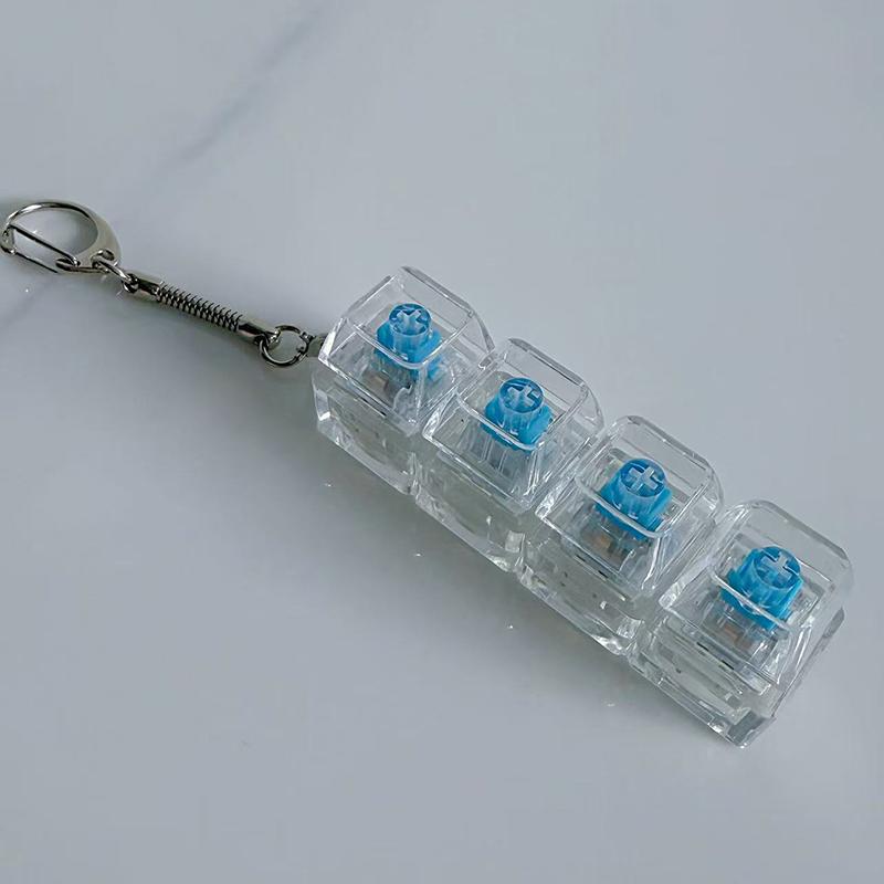 1Pc Light Up Keyboard Keychain Stress Relief Clickable Led Button Toy For People With Anxiety Office Desk Accessory