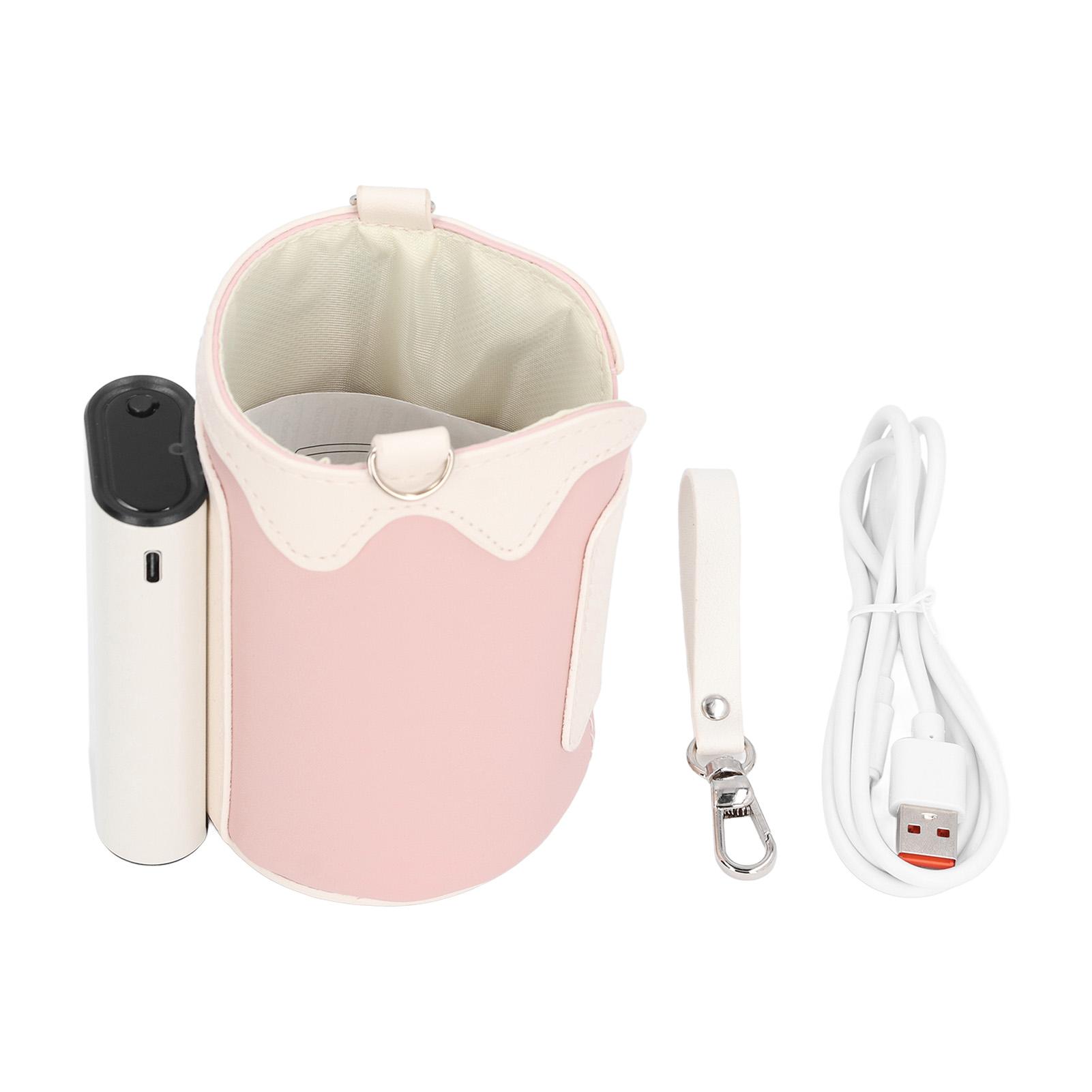 

Портативный подогреватель для бутылочек с цифровым дисплеем, 21 передача, регулируемая температура, перезаряжаемый универсальный подогреватель молока розовый