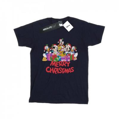Womens/Ladies Mickey Mouse And Friends Christmas Cotton Boyfriend T-Shirt