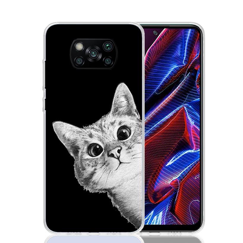 Cat Cute Kitten Cartoon Case Phone Cover for Xiaomi Redmi Note 10 9 9S 8 8T 7 5 Pro Mi 12T 11T 10T 9T 12 11 Lite A3 A2 Trend Fun