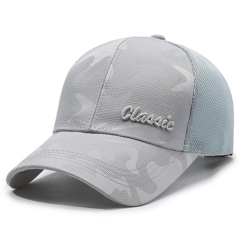 

Летняя сетчатая камуфляжная бейсболка для мужчин и женщин, козырек для отдыха на открытом воздухе, универсальная дышащая сетчатая шляпа, солнцезащитный козырек Adjustable светло-серый