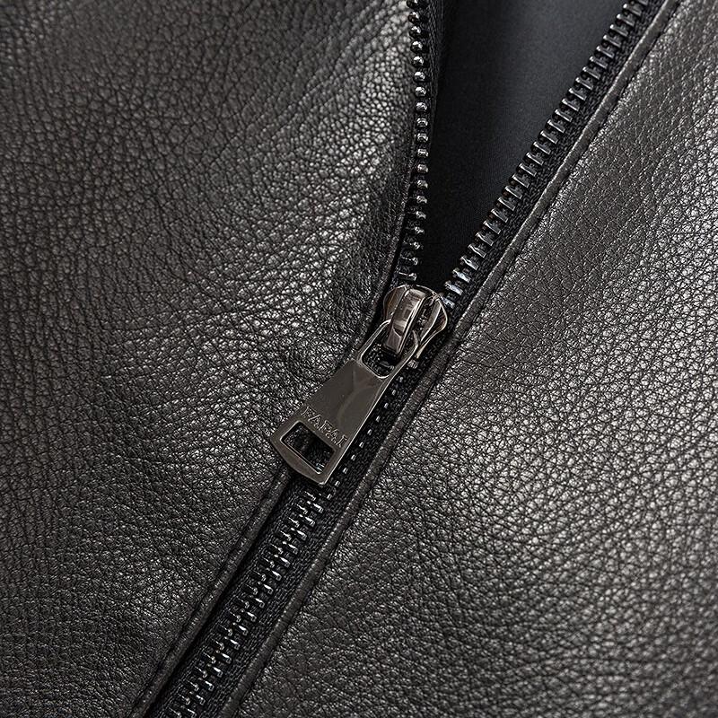 FAPAI Men's Classic Goatskin Leather Jacket