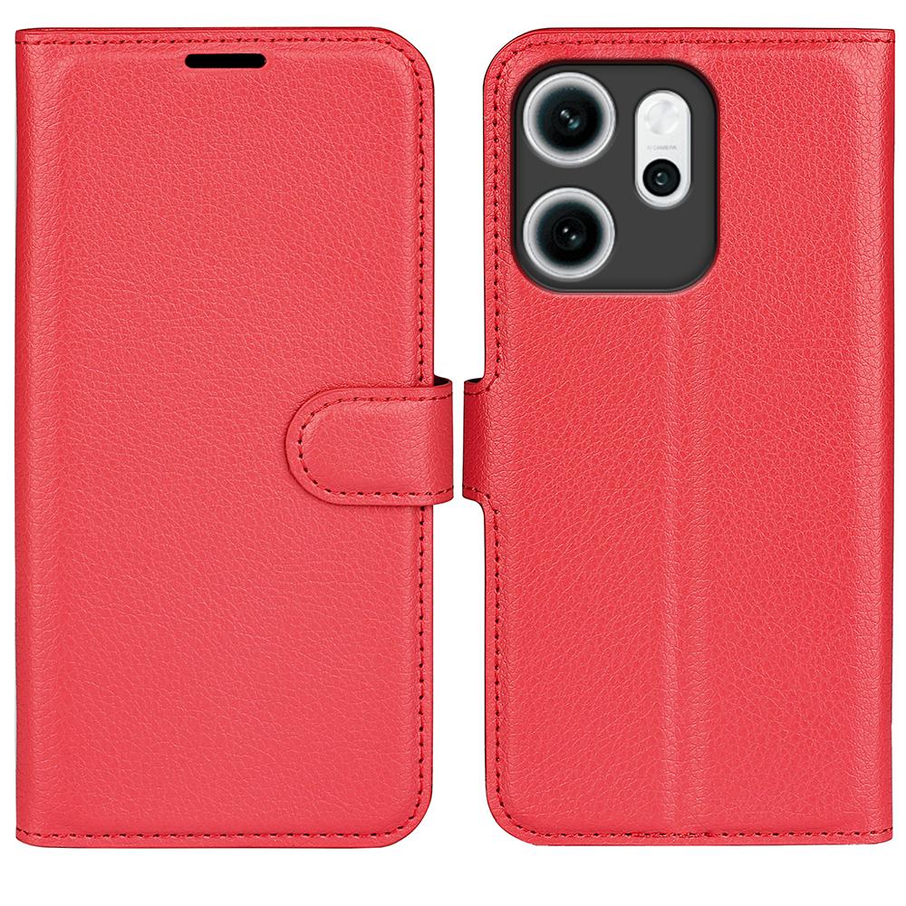 For Oppo Reno14 F 5G Case Litchi Texture Shockproof Leather Wallet Phone Cover