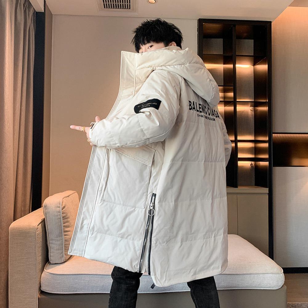 Medium and long down jacket men's winter, pie overcome thickened warm and cold jacket