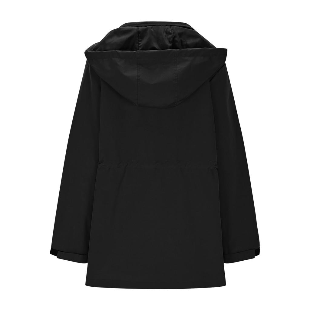 Giacca Donna Impermeabile Antivento Leggera Giacca Antipioggia con Tasche Cappotto Antipioggia Impacchettabile da Donna con Cappuccio