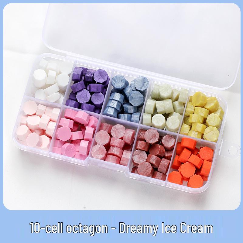 Sunflower Sealing Wax Granules In Transparent Box - Grid-Style Set with 10/15/24 Colors for Stamps