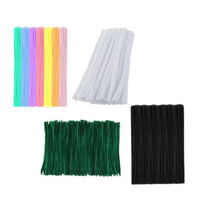 100Pcs Plush Chenille Stems 6mm X 12inch Flexible Pipe Cleaners Kids Educational Toy for Art Projects Decorations DIY Crafts