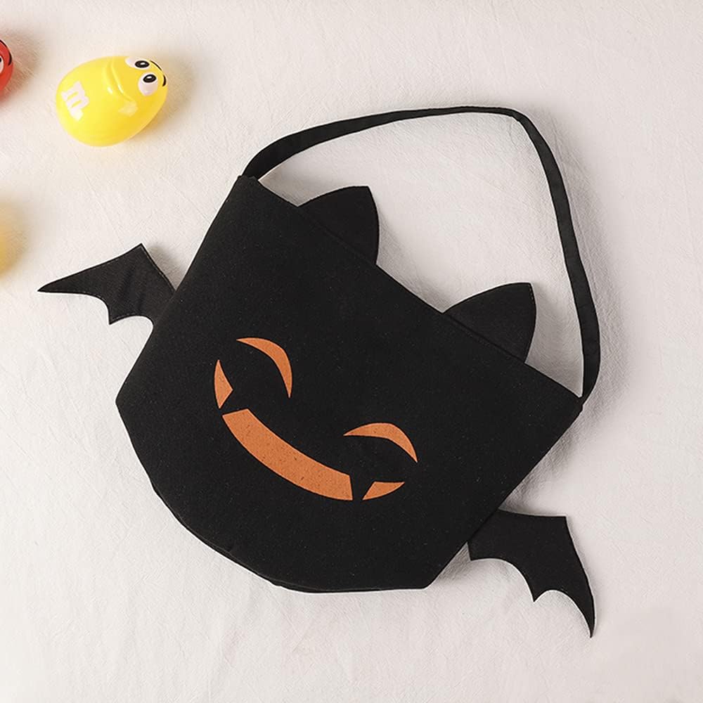 Halloween Trick or Treat Bags Bat Candy Bucket Reble Canvas Bag Best Halloween Party Gifts for Kids Halloween Bucket Large