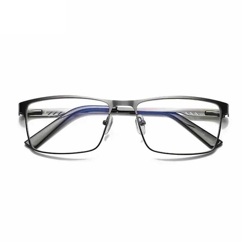 Men's Classic Square Presbyopia Glasses Anti Blue Light Reading Glasses 0 TO 6 0 Spring Legs Business Full Frame