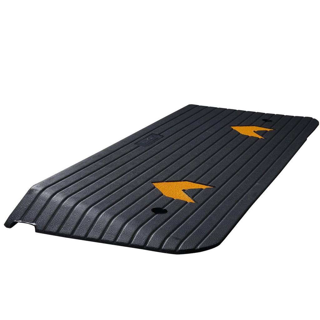 Upgraded Rubber Threshold Ramp, 1.5" Rise Wheelchair Ramp Doorway, Natural Curb Ramp Rated 33069 lbs Load Capacity, Non-Slip Textured Surface Rubber