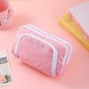 Three-Layer Open-Window Pencil Case: Large Capacity, Japanese Style, High-Value Stationery Bag