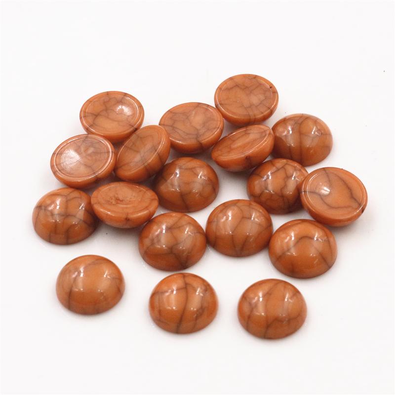 Neue Mode 40 Stück/Los 12mm Mix Farben Flache Rückseite Harz Cabochons Cameo