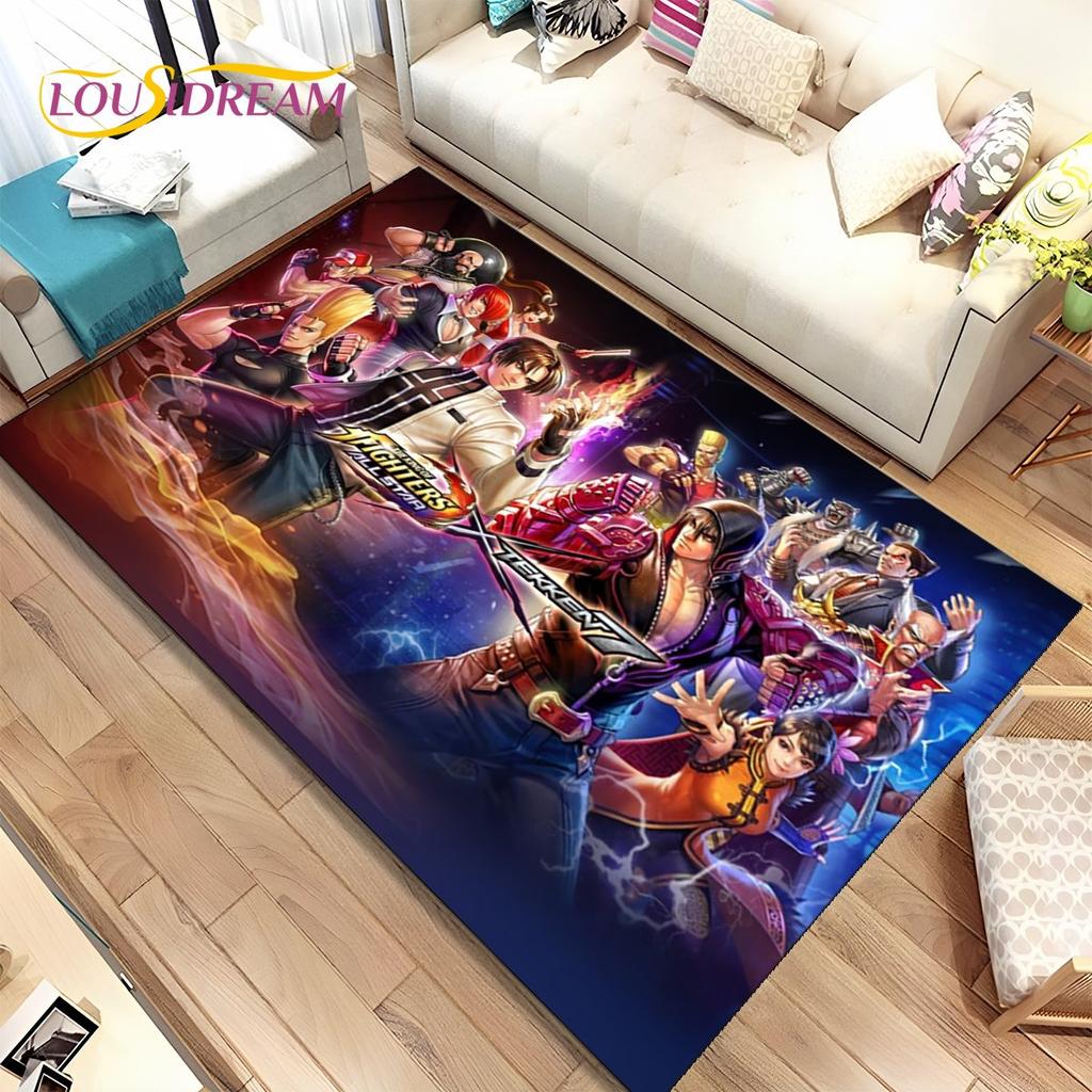 3D King of Fighters Retro Game Gamer Area Rug,Carpet Rug for Home Living Room Bedroom Sofa Doormat Decor,kids Non-slip Floor Mat