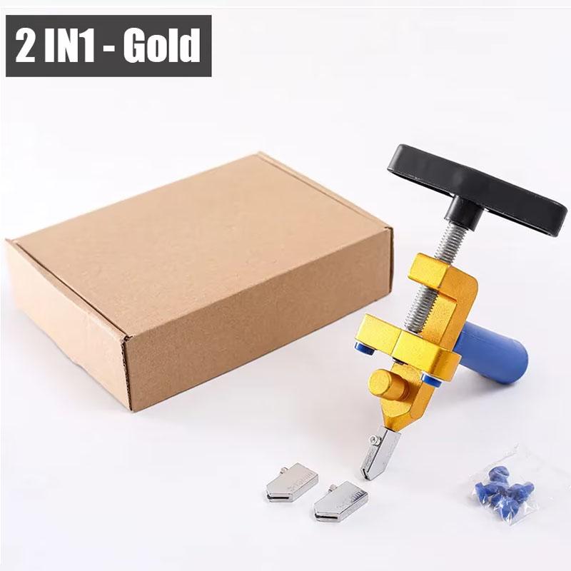 

2 in 1 Glass Cutting Machine Kit Hand Tools Glass Ceramic Tile Cutter with Knife Wheel Manual Tile Cutting Tool
