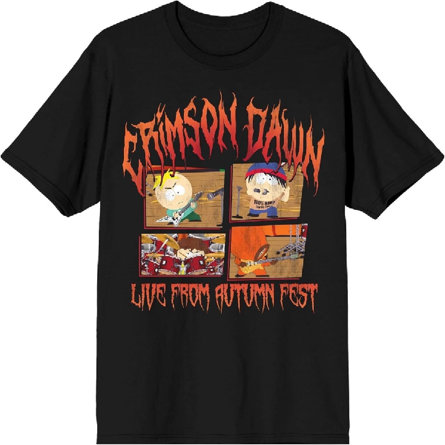 

South Park Crimson Dawn Live from Autumn Fest Чоловіча чорна футболка з круглим вирізом та коротким рукавом XXXXXL різнокольоровий