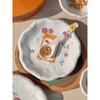 Creative Relief Hand-painted Tableware, Dinner Plate, Ceramic Rice Bowl, Soup Bowl, Kitchen Drinkware Set, Home Accessories